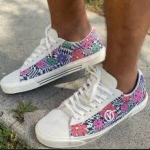 Vans RARE Sid DX floral check Sneakers Daisy Checkerboard 11.5 men FESTIVAL